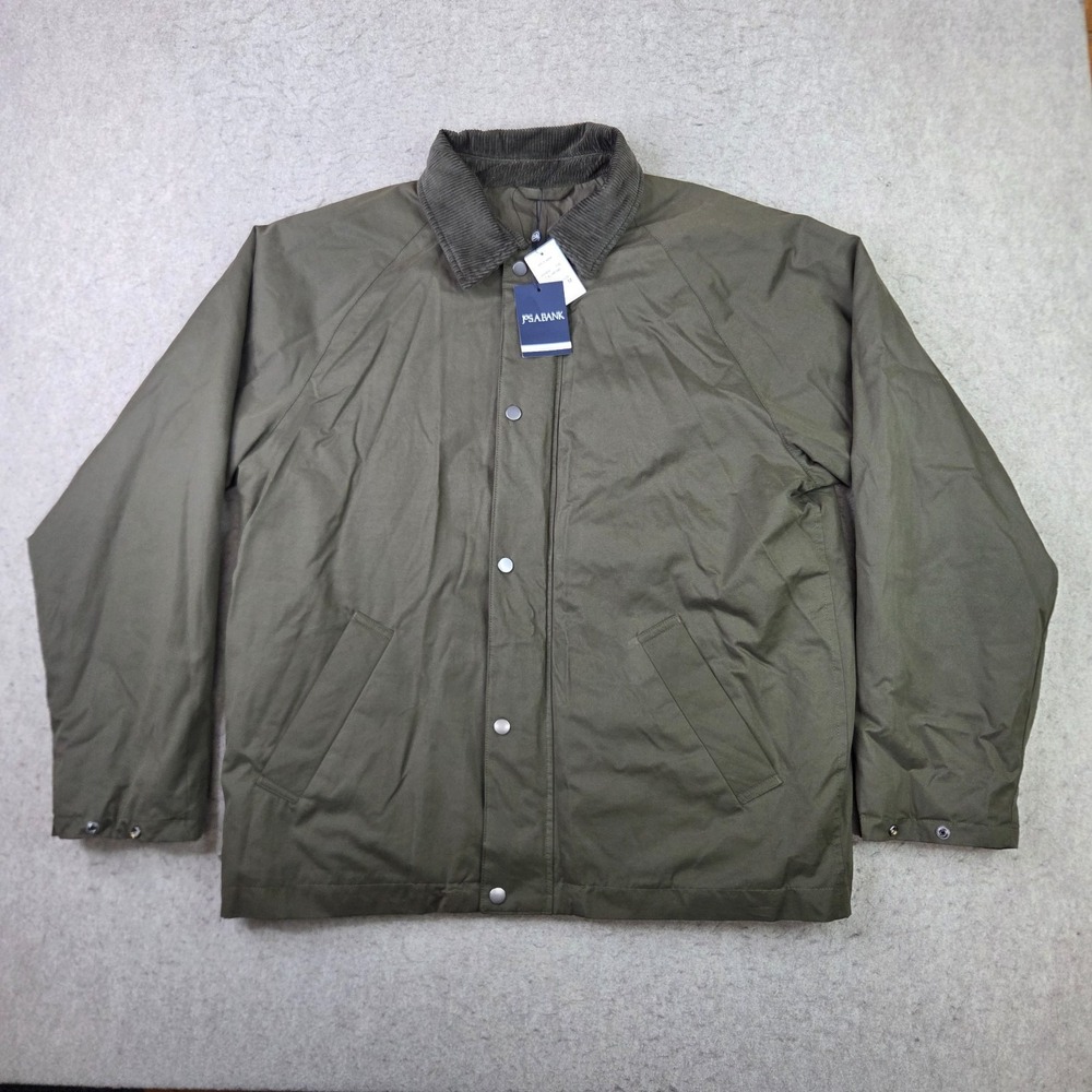 Jos A Bank Men's Olive Green Bomber Jacket Mens M Tailored Fit Corduroy Collar